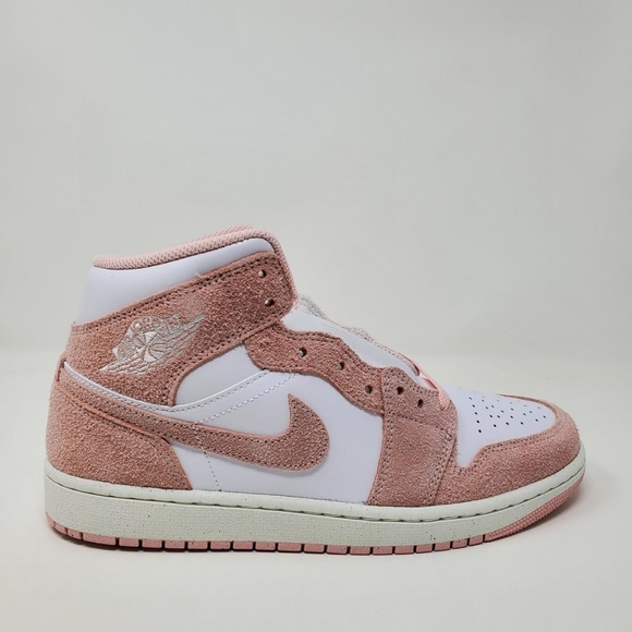Mens Nike Air Jordan 1 Mid SE Legend Pink Size 12 Pink Suede Sneakers - Picture 3 of 11